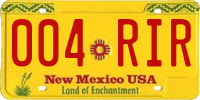 NM license plate 004RIR