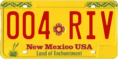 NM license plate 004RIV