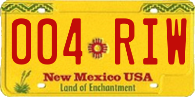 NM license plate 004RIW