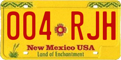 NM license plate 004RJH