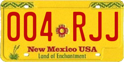 NM license plate 004RJJ