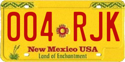 NM license plate 004RJK