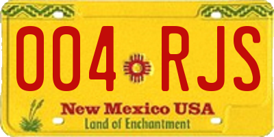 NM license plate 004RJS