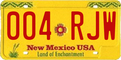 NM license plate 004RJW