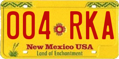 NM license plate 004RKA