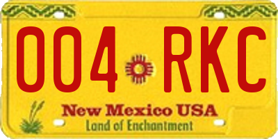 NM license plate 004RKC