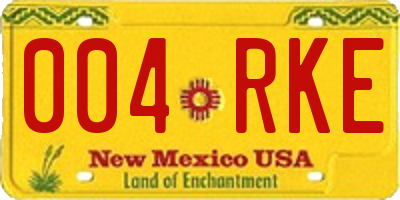 NM license plate 004RKE