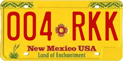 NM license plate 004RKK