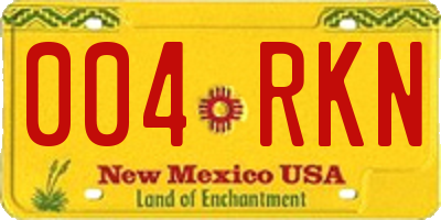 NM license plate 004RKN