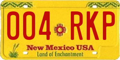 NM license plate 004RKP