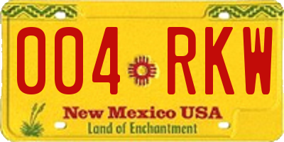 NM license plate 004RKW