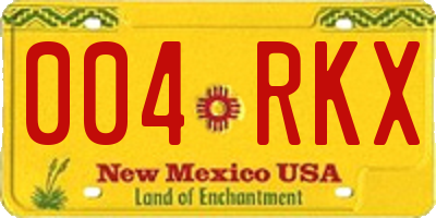 NM license plate 004RKX