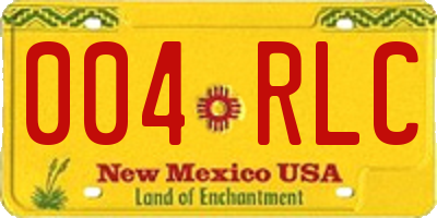NM license plate 004RLC