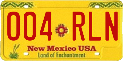 NM license plate 004RLN