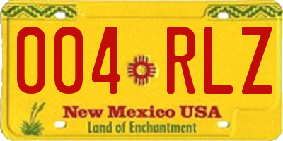 NM license plate 004RLZ