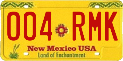 NM license plate 004RMK