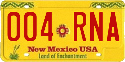 NM license plate 004RNA