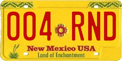 NM license plate 004RND