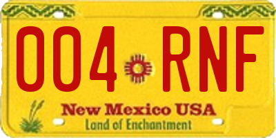 NM license plate 004RNF