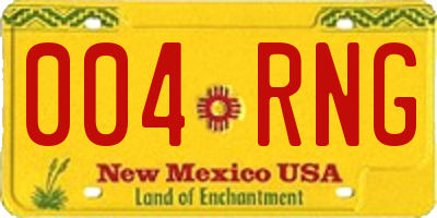 NM license plate 004RNG