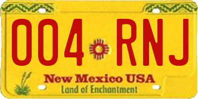 NM license plate 004RNJ