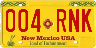 NM license plate 004RNK