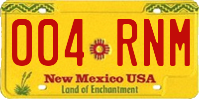NM license plate 004RNM