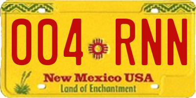 NM license plate 004RNN