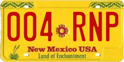 NM license plate 004RNP