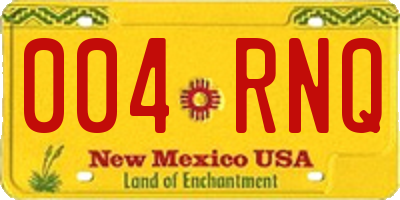 NM license plate 004RNQ