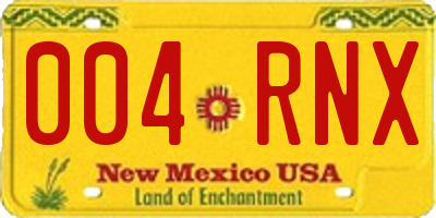 NM license plate 004RNX
