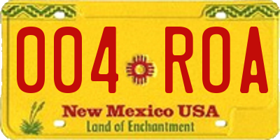 NM license plate 004ROA