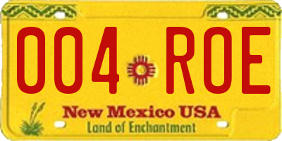 NM license plate 004ROE