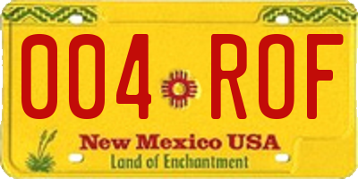 NM license plate 004ROF