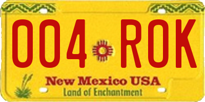 NM license plate 004ROK