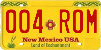 NM license plate 004ROM