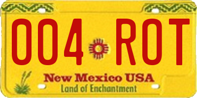 NM license plate 004ROT