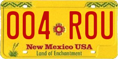 NM license plate 004ROU