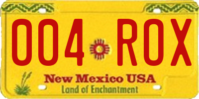 NM license plate 004ROX