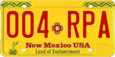 NM license plate 004RPA