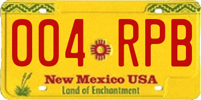 NM license plate 004RPB