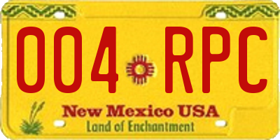 NM license plate 004RPC