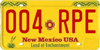 NM license plate 004RPE