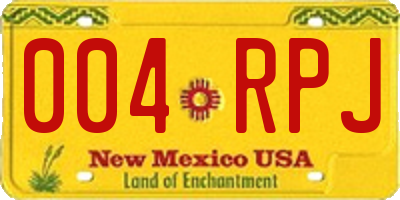 NM license plate 004RPJ