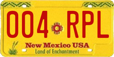 NM license plate 004RPL
