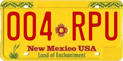 NM license plate 004RPU