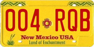 NM license plate 004RQB