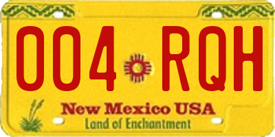 NM license plate 004RQH