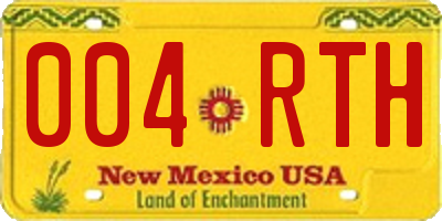 NM license plate 004RTH
