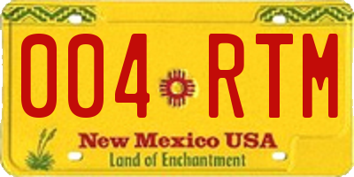 NM license plate 004RTM